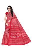 TAMAIRA FASHION Womens Plain Weave Pure Cotton Saree Without Blouse Piece (1654_Malmal_Scarlet)