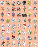 100 Pcs Flower Stickers Aesthetic Floral Stickers, Cute Stickers Flower Decor Flower Party Gifts for Kids Girls Women, Waterproo