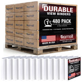 Samsill Durable 1.5 inch 3 Ring Binder, Made in USA, D Ring Binder, 100% Recycled Chipboard, White, Pallet of 480 Binders in 40 