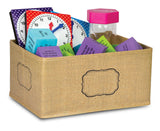 BURLAP STORAGE BIN SMALL