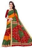 TAMAIRA FASHION Women's Pure Cotton Bandhani Saree Without Blouse Piece(2438_Red)