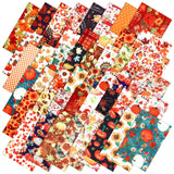 Tudomro 100 Pcs 10 x 10 Inch Fall Fabric Squares Thanksgiving Pumpkin Quilting Fabric Bundles Maple Leaves Sunflower Printed Pre