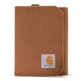 Carhartt Mens Trifold Wallet, Durable For Men, Available In Leather And Canvas Styles Wallet, Nylon Duck (Carhartt Brown), One S