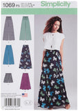 Simplicity 1069 Wide Leg Pants, Shorts, and Maxi Skirt Sewing Pattern for Women, Sizes 1220