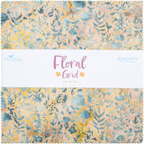 Expressions Batiks Floral Grid Old China 42 10-inch Squares Layer Cake Riley Blake 10-23465B-42