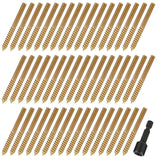 Hicarer 50 Pack 5/16-18 x 3 Inch Hanger Bolts Double Headed Bolts with Driver Self Tapping Screw Threaded Rod Screws for Furnitu