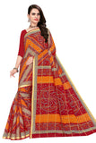 TAMAIRA FASHION Womens Pure Cotton Bandhani Saree Without Blouse Piece(2439_Red)