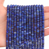 BONNY BOXX 1 Strand (150PCs) Natural 2 * 4mm Lapis Lazuli Rondelle Beads, Natural Abacus Disk Stone Beads Loose Spacer Gemstone 