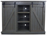 American Heartland Mfg. 57 Tall Quaint Tv Stand, Rustic Dark Blue