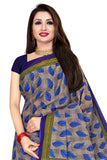 Tamaira Fashion Womens Plain Weave Pure Cotton Saree Without Blouse Piece(1354_Grey&Blue)