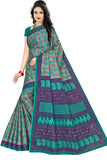 TAMAIRA FASHION Womens Plain Weave Pure Cotton Saree Without Blouse Piece(1354_Grey&Seagreen)