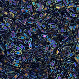 Miyuki Quarter Tila Beads - 2 Hole, 5x1.2x1.9 mm, 5 Grams Glass Beads Navy Blue Iris (QTL455)