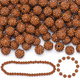 150 Pcs Brown Rhinestone Beads for Jewelry Making, Sparkle Crystal Clay Christmas for Bracelet Baseball Necklace Earring Craftin