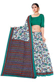 Tamaira Fashion Womens Plain Weave Pure Cotton Saree Without Blouse Piece(Ab28_Seagreen)