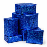 Paraspapermart Holographic Metallic Gift Wrapping Paper, Pack of 20 Blue Sheets, 65 x 45 cm, Shiny Gift Paper for Festivals