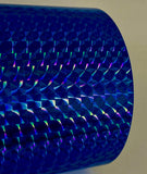 Roll of Prism Sign Vinyl, Holographic 1/4'' Mosaic, Self-Adhesive (24 inch x 10 feet, Blue)