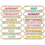 Ashley Productions ASH19008 Magnetic DieCut Labels, Confetti Months of Year, Printed Magnet Sheet