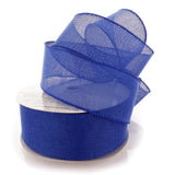 Ribbon Traditions 2.5 Wired Burlap Ribbon Classic Blue 10 Yards