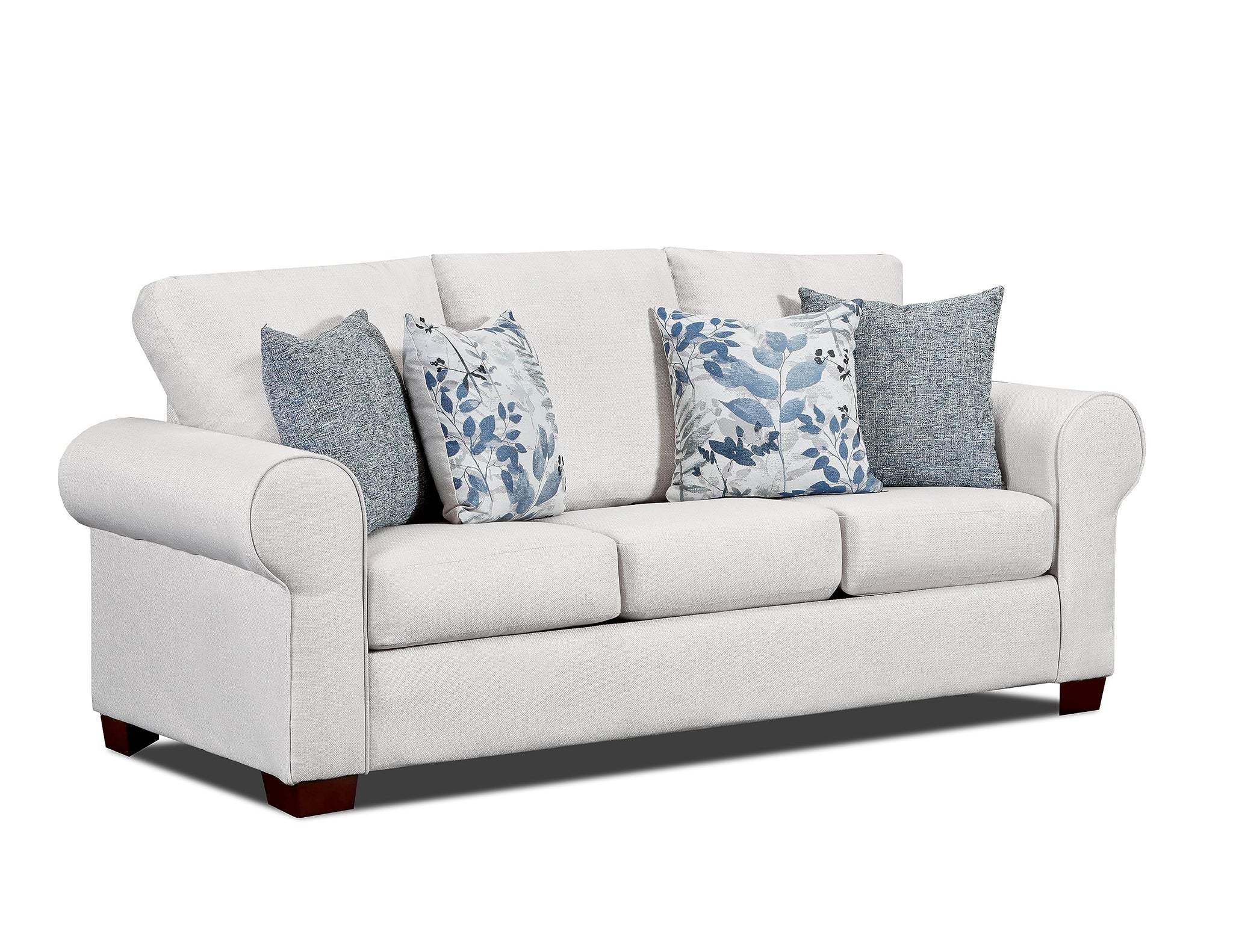 American Furniture Classics Pembroke Sleeper With Four Throw Pillows Sofas, Soft Washed Cream Tweed