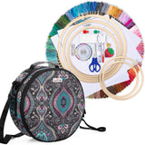Lodrid Embroidery Kit, Round Storage Bag With Complete Cross Stitch Tools