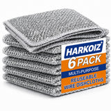 Reusable Wire Dishcloth for Kitchen Cleaning (Pack of 6) | Non Scratch Steel Wire Dish Washing Cloth | Multipurpose Mesh Cleanin