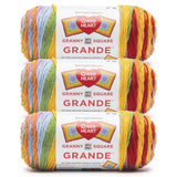 Red Heart All in One Granny Square Grande Full Spectrum Yarn - 3 Pack of 250g/8.8oz - 100% Acrylic - #4 Worsted (Medium) - 440 Y