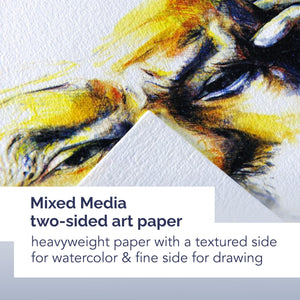 Canson Mix Media Art Book, Heavyweight French Paper, Double Sided Fine And Medium Texture, Side Wire Bound, 138 Pound, 5.5 X 8.5