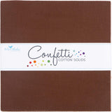 Confetti Cotton Solids Brownie 42 10-inch Squares Layer Cake Riley Blake 10-120-BROWNIE-42