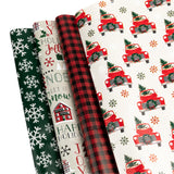 Christmas Wrapping Paper Sheets - 20 Precut (30x20) Sheets - 4 Unique Holiday Gift Wrap Patterns