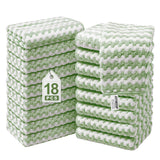 JOYMOOP Microfiber Cleaning Cloths - 18 Pack, 10 x 10, Green - Reusable, Lint-Free, Super Absorbent Towels for Kitchen, Car, and