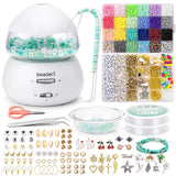 Beadact Electric Bead Spinner Kit, Clay Bead Spinner with 5280 PCS Clay Beads, Letter Beads, Elastic String, Beading Needles for