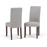 SIMPLIHOME Acadian Parson Dining Chair Set of 2, Solid Wood Frame, Cloud Grey Linen-Look Upholstery, 22.4 W x 18.9 D x 39.8 H, T