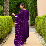 Gosriki Women'S Rayon Blend Straight Bandhej Printed Kurta With Pant & Dupatta (Baghira Begani-Vks01-Gs_Xl_Begani_X-Large),Begani,,B0DFY3BBPY