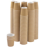 NYHI 150 6 oz Ripple Kraft Paper Cups Brown Hot Cold Cups 3 Layer Rippled Small Insulated Disposable Coffee Cups for Cappuccino 