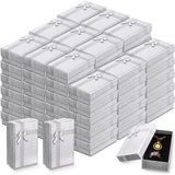 72 Pcs Jewelry Gift Box Set Small Silver Gift Boxes Cardboard Paper Jewelry Boxes Packaging Empty Gift Boxes with Lids Ribbon Bo