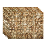 FASDE Traditional Style/Pattern 1 Decorative Vinyl 18in x 24in Backsplash Panel in Bermuda Bronze (5 Pack)
