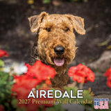 Airedale Calendar 2027 - 16 Month Dog Wall Calendar, Monthly Planner, Large Writing Blocks, Thick No Bleed Paper, Made in USA, G