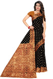 Tamaira Fashion Womens Plain Weave Pure Cotton Saree Without Blouse Piece(2355_Black)