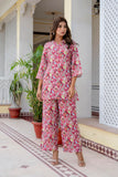Lookmark Women'S Trendy Printed Cotton Blend Straight Red Color Kurta And Palazzo Set (Az-Lm-P1-Ks2075 Red-L)