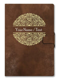 Brown Cloud Customized Dark Brown Leather Cover Diary/Notebook With Magnetic Lock Personalised With Photographs/Message/Quote Fo