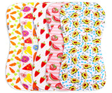 KiddyStar Premium Quality Organic Cotton 5 Pack Baby Burp Cloths - 3 Layer, Large, Ultra Soft & Absorbent Burping Rags for Newbo