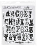 Stampers Anonymous Tim Holtz Cling Stamps 7X8.5, Mini Cirque Alpha