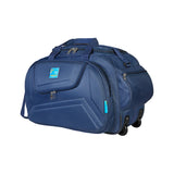 M Medler Voltage Nylon 55 Litres Waterproof Strolley Duffle Bag 2 Wheels Luggage Bag (Navy Blue)