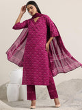 Libas Women'S Cotton Kurta Set (400354_Burgundy_S)