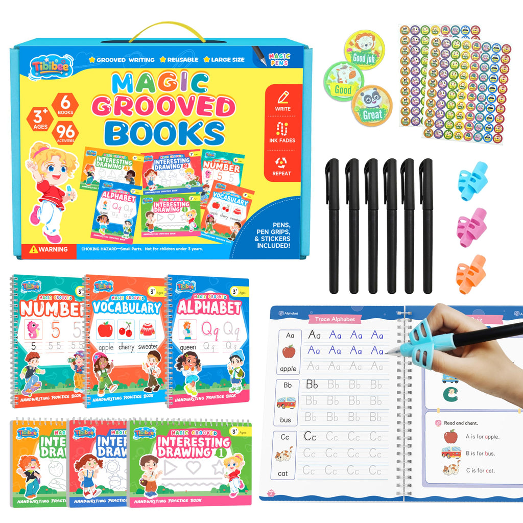Magic Grooved Writing Practice Magic Grooved Writing Practice For Kids Ages 3-8, Reusable Handwriting ...