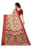 Anni Designer Women'S Linen Cotton Printed Saree With Blouse Piece (Parthi Maroon_Maroon),Maroon,Free,Linen,Printed,With Blouse Piece