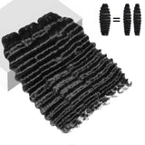 VipHonor 15A Raw Human Hair Bundles 18 20 22 Inch Deep Wave Bundles Human Hair, Indian Virgin 100% Human Hair Bundles Triple Lif