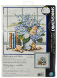 Dimensions Hydrangeas and Sea Shells Counted Cross Stitch Kit, 14 Count White Aida, 11 x 12