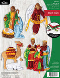 Bucilla Felt Applique 4 Piece Ornament Making Kit, Silent Night, Perfect for DIY Arts and Crafts, 89572E
