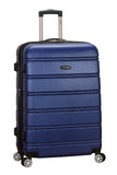 Rockland Melbourne Hardside Expandable Spinner Wheel Luggage, Blue, CheckedLarge 28Inch